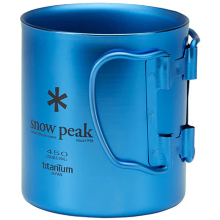 Snow Peak Titanium Double Wall 450 Mug Blue