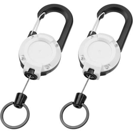 Heavy Duty Retractable Keychain, 2stk Retractable Badge Holder, Retractable ID Badge Reel Heavy Duty Reel Clips Retractable Badge Reels
