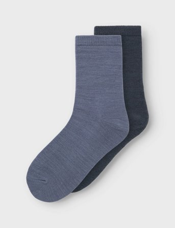 name it Nkmwak Wo/Bl 2P Sock - Blue - 34-36