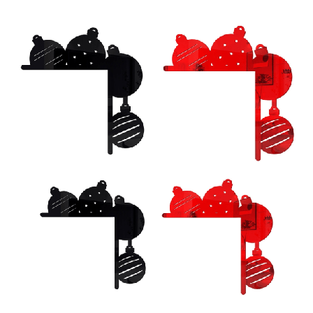 4 stk/sett God Jul Avtakbare Bryter Klistremerker 3D Kuleanheng Veggdekor Lysbryter Vindusdekor Høytid DIY