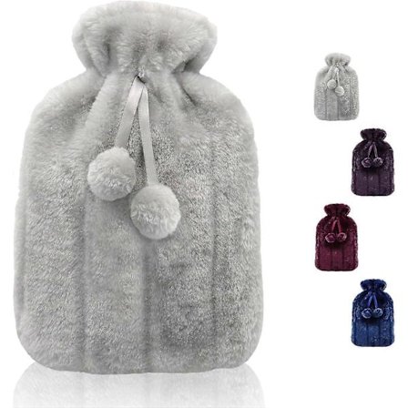 1 Mjukt och Bekvämt Plyschöverdrag - (flaska Ingår Ej) Avtagbart Varmvattenpåseöverdrag Passar 1,8 Liters Flaskor