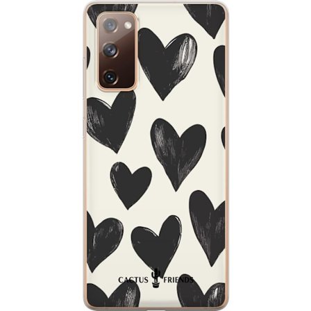 Kompatibelt Mobildeksel til Samsung Samsung Galaxy S20 FE Cactus and Friends - Bold Black Love Pattern