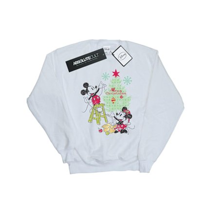 Disney Dam/Damer Mickey Och Minnie Julgran Sweatshirt
