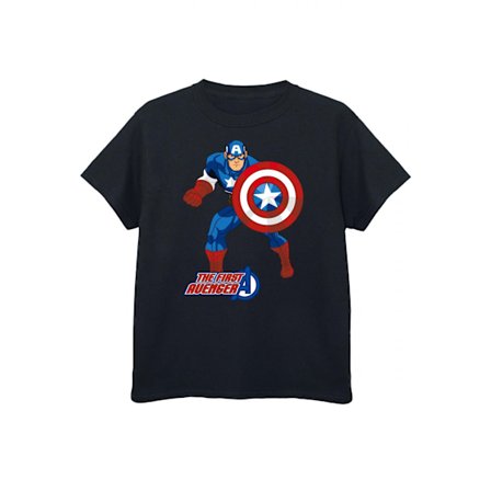 Captain America Boys The First Avenger T-shirt 12-13 år Svart
