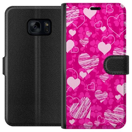 Kompatibelt Plånboksfodral till Samsung Samsung Galaxy S7 PopHjärtMönster