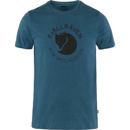 Fjällräven Men's Fox T-Shirt in Indigo Blue, Bio-Baumwolle | Size: XS