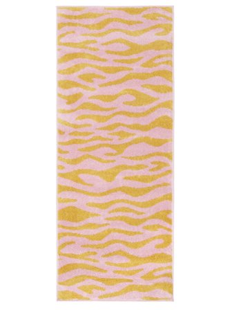 Woodcut Indoor/Outdoor Rug Washable 80X200 Small Yellow/Pink Runner