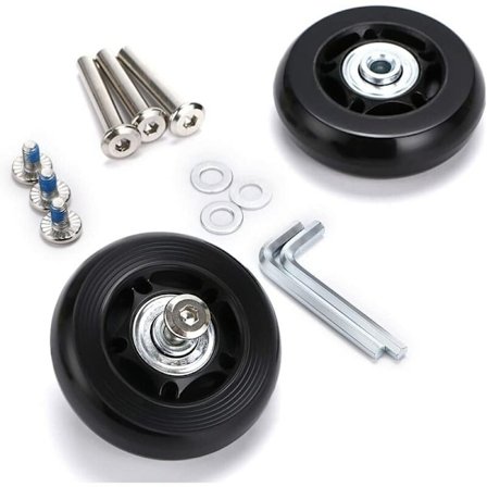 2 stk reservehjul til koffert, reservehjul, lagerreparasjon for bagasje, koffert 60×18mm, svart