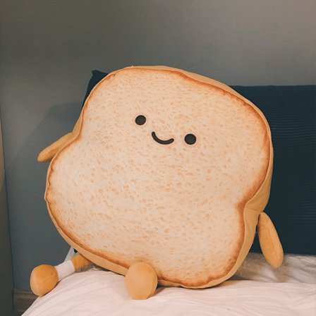 Leipätyyny, hauska leivän muotoinen pehmolelu tyyny, pieni söpö täytetty