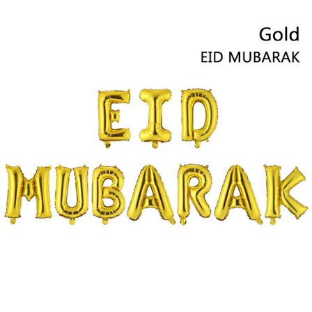 16 tommers Eid Mubarak RAMADAN MUBARAK GULL EID MUBARAK