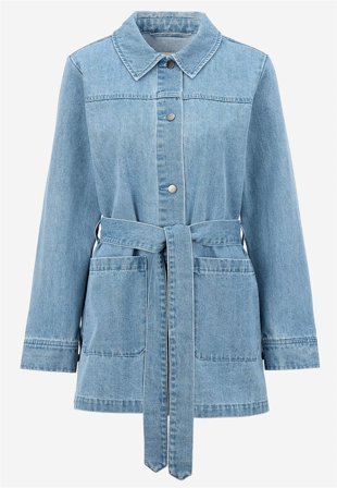 Cellbes of Sweden - Jeansjacka med knytband - ljus denim - för damer - 50/52