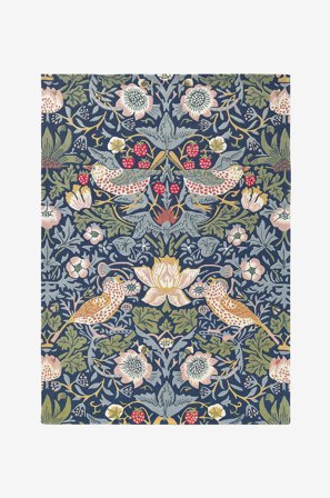 Brink & Campman - Ullteppe Strawberry Thief Indigo - Blå - Ulltepper - 200X280 - Fra Homeroom