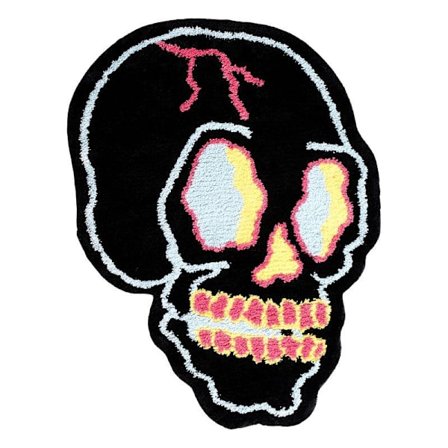 Badrumsmatta med spindelnät och skalle 25,5"x35"