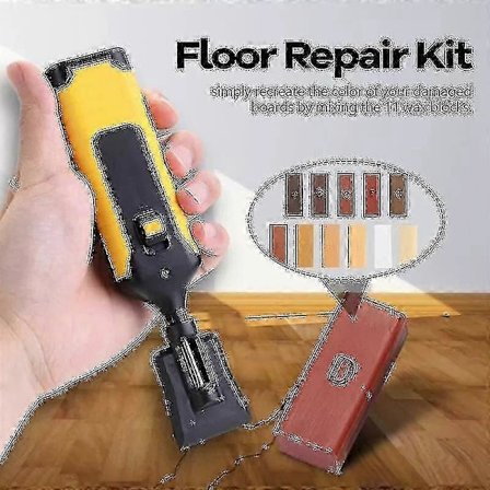 Laminatgulv Reparationssæt, Professionelt, Voks System, Bordplade, Kraftig Kuffert, Ridse Reparationsværktøj