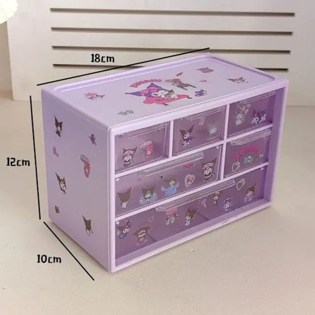 Sanrio Kuromi Kawaii Anime Tarrat Asusteet DIY Säilytyslaatikko