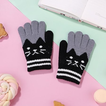 Handsker Vinter Efterår Varme Fuld Finger Vanter Strikkede Vanter O