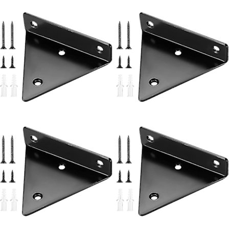 4 Pieces Floating Shelf Brackets, Invisible Triangle Wall Shelf Brackets, Metal Wall Shelf Bracket For Shelf