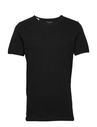 Slhmorgan Ss O-Neck Tee W T-shirts Short-sleeved Svart Selected Homme