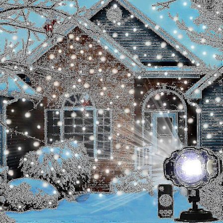 Utomhus Jul Snöfall Laser Projektor Lampa Rörlig Snöfall Jul Projektor Lampa LED Scen Lampa För Trädgård Uteplats (LGL)