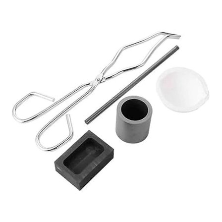 5 stk Smeltet Støbegods Grafit Sæt Smykker Metal Støbning Tang Grafitdigel Tang Sæt Støbning Form Smeltning Guld Sæt