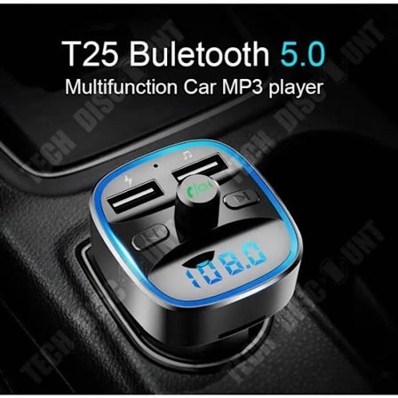 FM-sender for bil med stor 1,4-tommers skjerm, Bluetooth-tilkobling, lader og håndfri ringing[D]