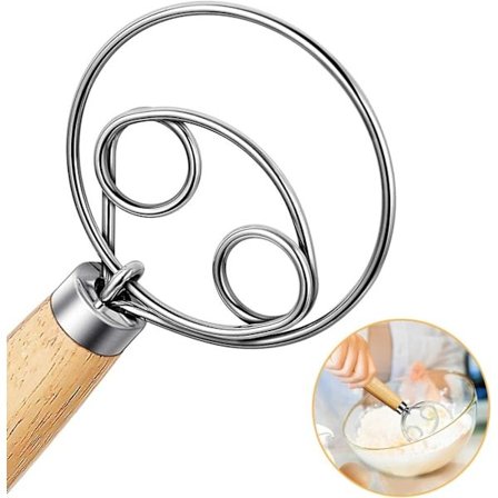 Dansk degvisp, 30 cm (13 tum), holländsk visp, äggvisp, med trähandtag[PL]