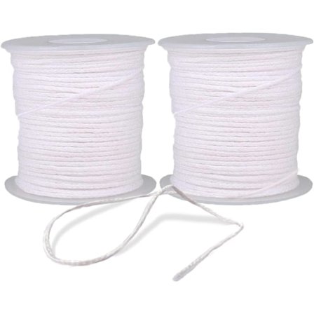 Ljusveke 122 m Flätad Bomullsveke Kärna Flätad Veke för Ljustillverkning och Ljus DIY (122m/134yard/400 Foot)