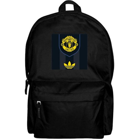 Ryggsäck för Barn | Lätt och Praktisk Manchester United Adidas logomärke fotbollsklubb affisch Premier League retro gul svart design konst