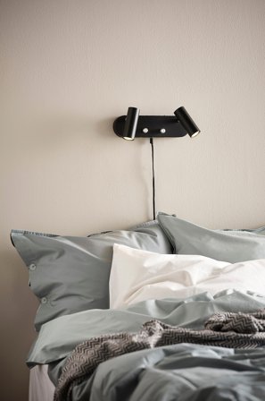 Jotex - LEE vegglampe - dobbel Svart - Kjøp Vegglamper hos Jotex