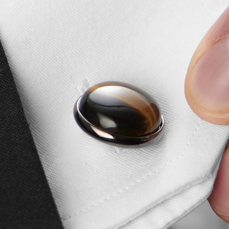 Graue Tigerauge Manschettenknöpfe for Men