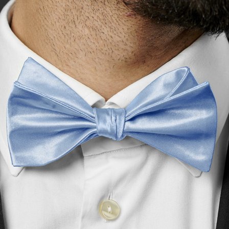 Papion self-tie simplu, albastru deschis strălucitor pentru bărbați - Papioane self-tie