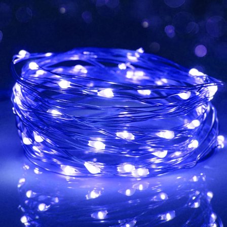 Led-ljusslinga, 3M 30 LED-batteridriven LED-slinga Vattentät för utomhusträdgård inomhusbröllopsfest jul (blå)