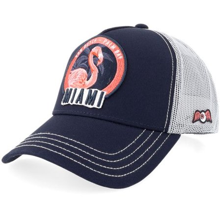 Von Dutch - Blå trucker Keps - Palm Bay Miam Black A-Frame Trucker @ Hatstore