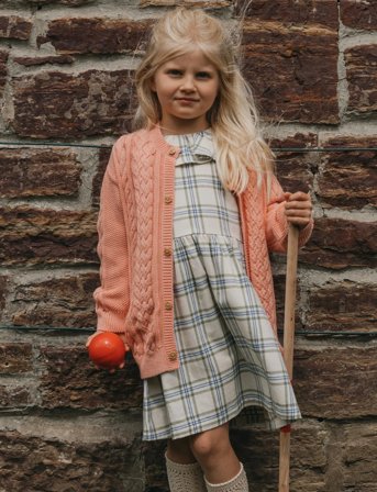 Garbo&Friends Cable Knitted Cardigan - Pink - 98/104