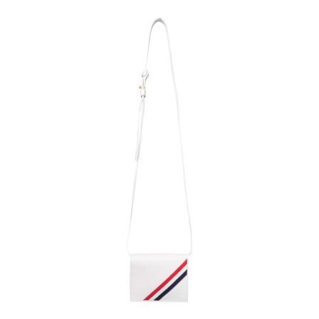 Thom Browne, Card Holder With Shoulder Strap Biały, Kobieta, Rozmiar: ONE Size