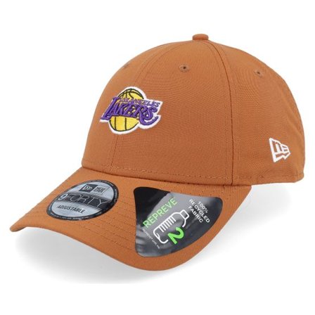 New Era - NBA Beige adjustable Keps - Los Angeles Lakers Repreve Mini Logo 9FORTY Tan Adjustable @ Hatstore