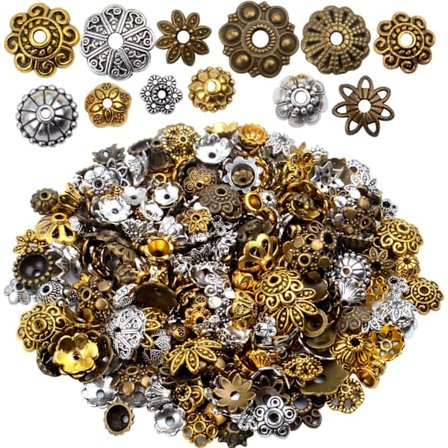 100g Legering Blomster Perle Hætter Perle Hætte Ender Mellemrums Perler Smykker Tilbehør til Smykkefremstilling, Blandede Farver