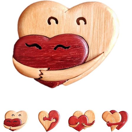 En klem fra mitt hjerte til deg Håndlagde treskjæringer, En klem fra mitt hjerte til ditt, Kreativt treanheng for ham og henne