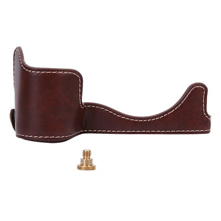 PU-läder halv kropp kamerafodral väska skydd för Canon EOS R(kaffe)