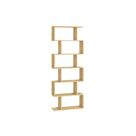 VASAGLE Bogreol, 6-etagers reol, Opbevaringsenhed, Naturlig Egefarve