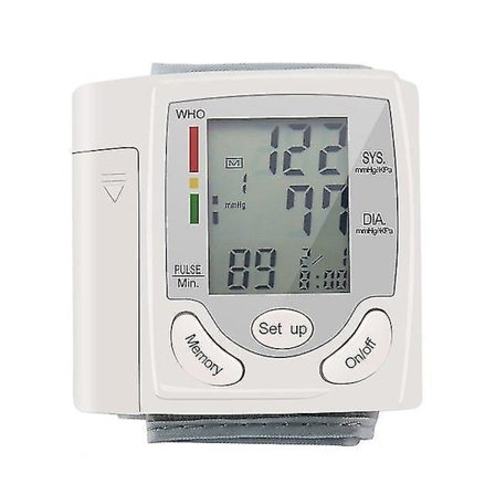 Automatic Digital Lcd Display Wrist Monitor Heart Beat Rate Pulse Meter Measure White Convenient Carry