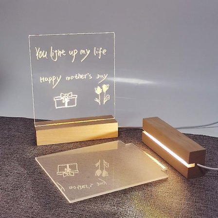 Led Acrylic Diy Message Night Light Desktop Luminous Memo Note Board
