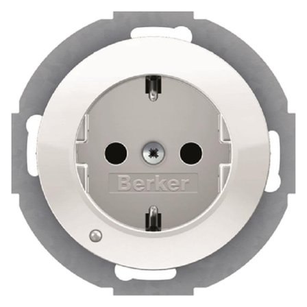 Hager 47552089 Stikkontakt 1-veis, 45° Polarhvit, Strømbrytere & vegguttak