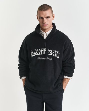 GANT Herren Graphic Fleecejacke (S) Schwarz