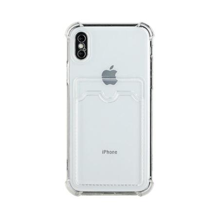 Iphone Xs Max Stöttåligt Skal Med Korthållare - Transparent Transparent