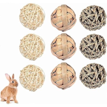 9 kpl purupalloja pienille eläimille - purulelu kaneille, marsuille[HK]