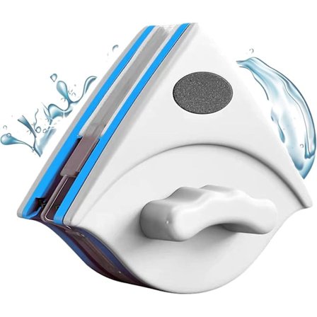 Magnetisk vinduesrenser med dobbelt glas, dobbeltsidet vinduesbørste, indvendig vinduesrenser til 3-8 mm glaserede vinduer, med anti-faldsreb