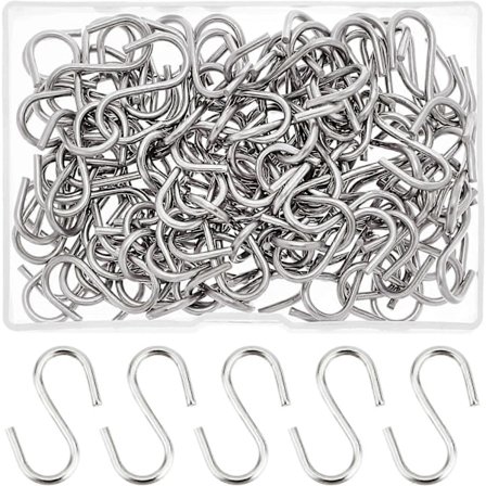 100 stk. S-kroge 304 Rustfrit Stål Små S-kroge Metal S-krog Hængende Kroge til Hængende Små Genstande Nøgler Smykker Letvægtsposer, 29x2mm