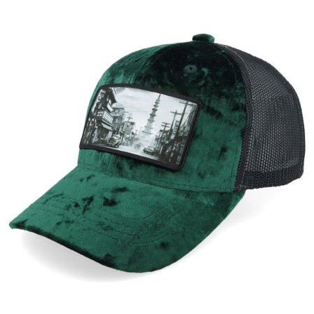 Calza Pennello - Grön trucker Keps - Kids Japan Velvet Green/Black Trucker @ Hatstore