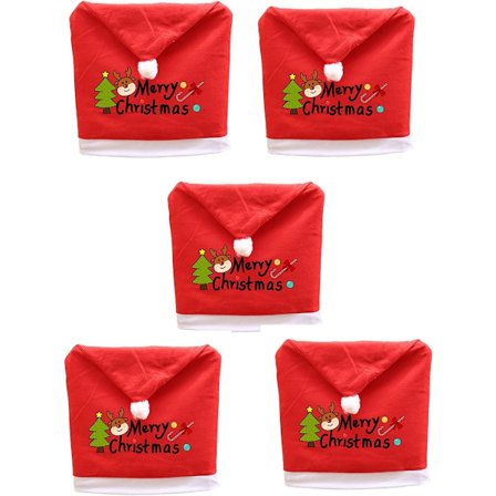 Julstolstrekk 5-pakning - Måltilpasset for spisebord og sofaer - Juledekorasjoner til hjemmet - Perfekt for julebord